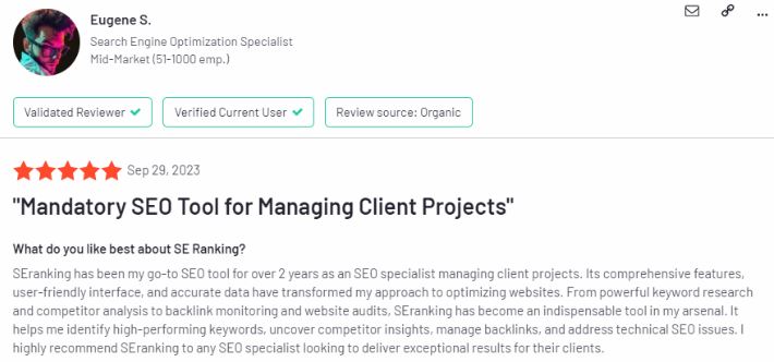 For developing a solid on-page and off-page optimization plan, SE Ranking has in-depth toolkits for analyzing the performance of social media platforms and competitors, search traffic, and competitors.
