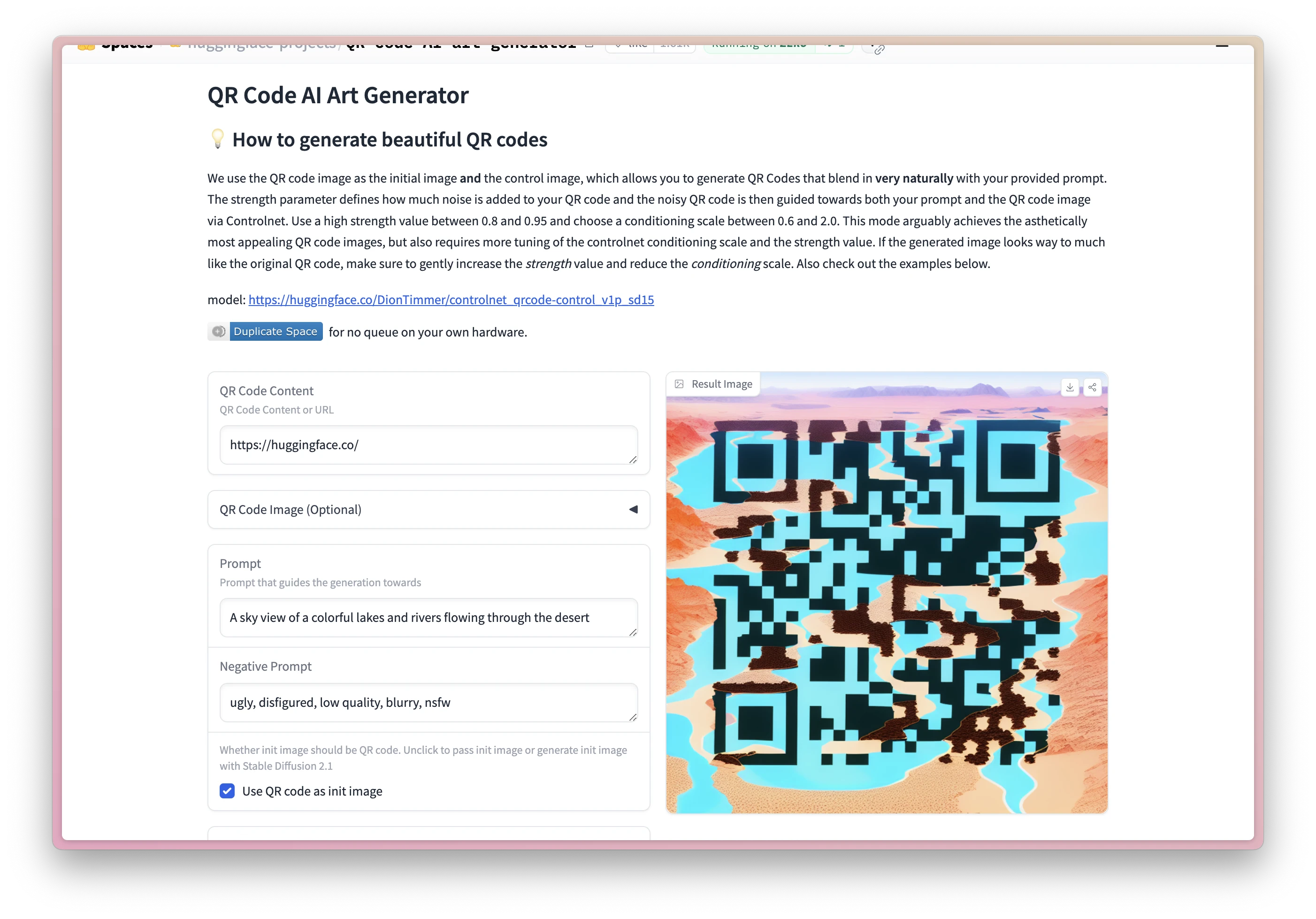 AI QR code generator